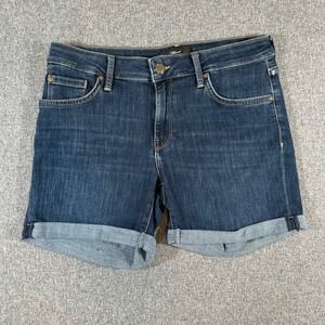 Mavi Shorts Womens 28 Pixie Dark Blue Cuffed Denim Stretch